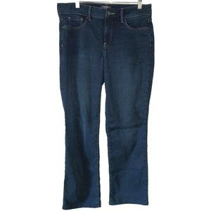 NYDJ for CHICO'S 10 Dark Wash Straight Stretchy Lift Tuck Jeans 27" inseam